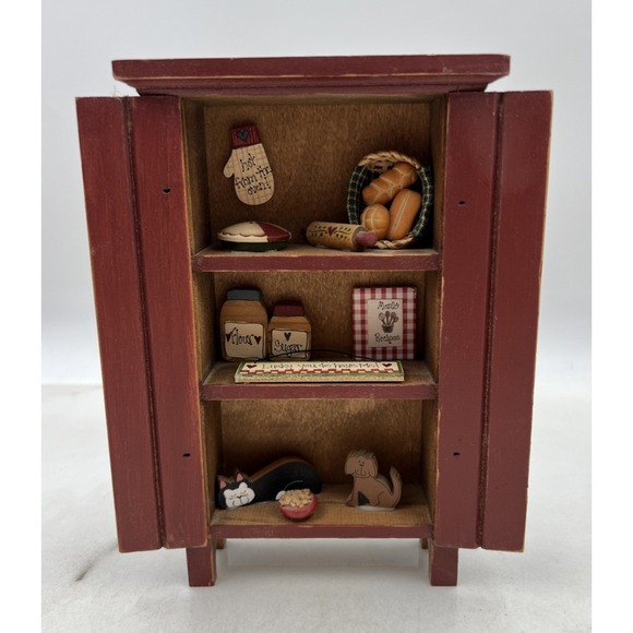 Miniature Dollhouse Artisan Handmade Cabinet Cupboard Hutch Wood